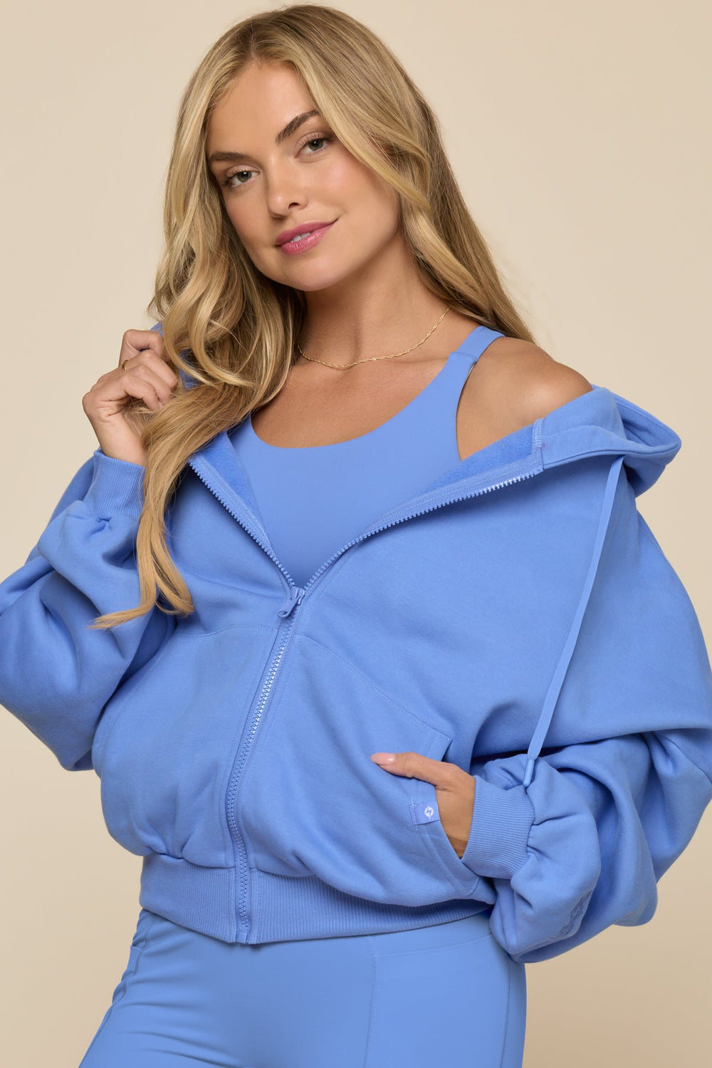 Zip Cloud Hoodie - Nordic Blue