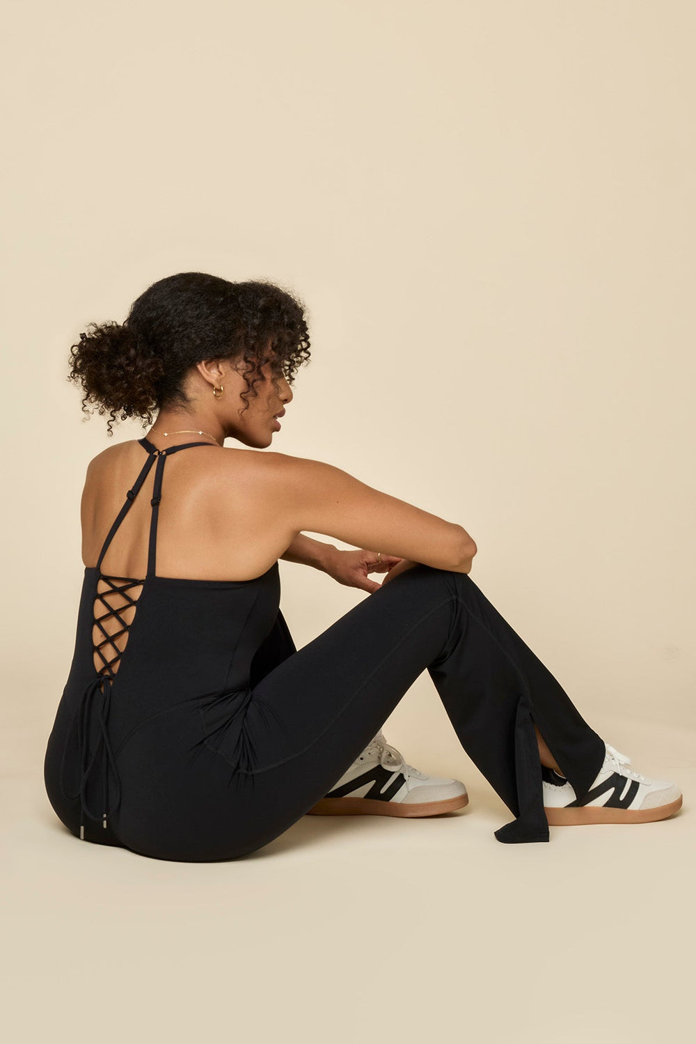 Cinch Up Flare Jumpsuit - Black